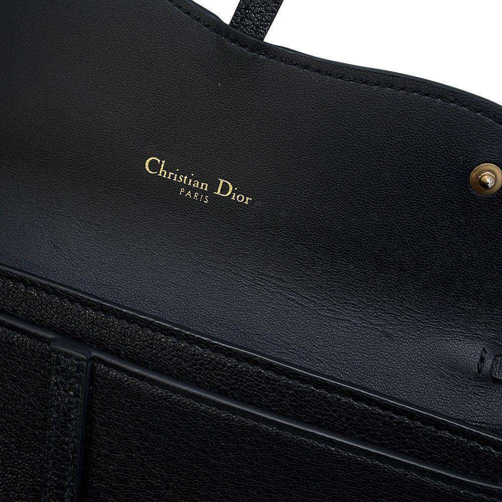 Christian Dior Chain Wallet Saddle Long Leather Black - Picture 9 of 14